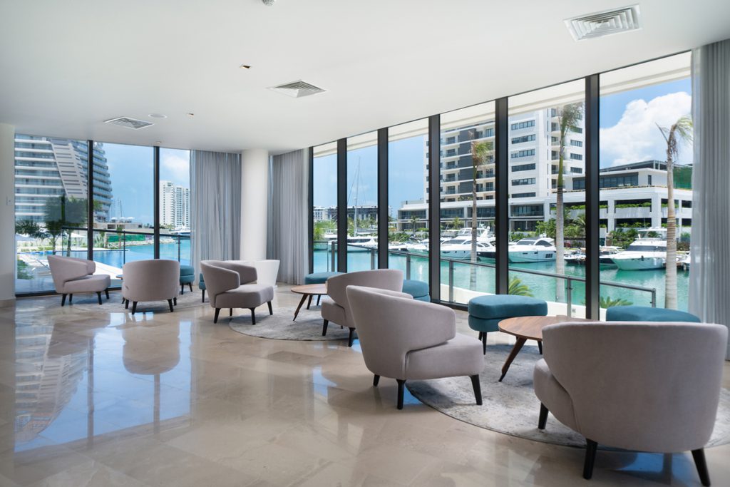 Blume Boutique Condos lobby, Preferred Luxury Real Estate Puerto Cancún